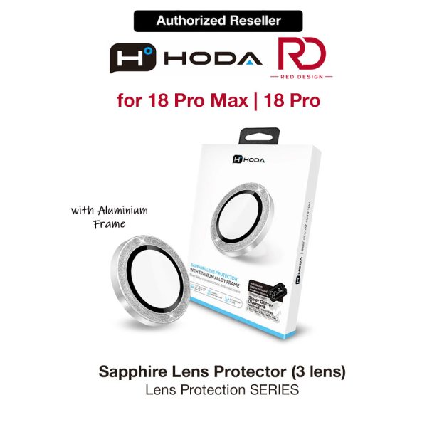 Hoda Sapphire Lens Protector for iPhone 18 Pro | 18 Pro Max with Helper - Silver Diamond (3 Lens)