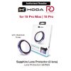 Hoda Sapphire Lens Protector for iPhone 18 Pro | 18 Pro Max with Helper - Flamed Titanium (3 Lens)