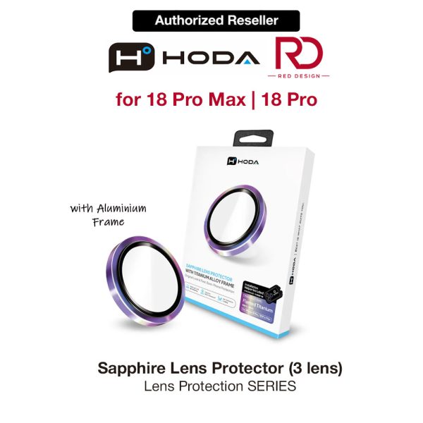 Hoda Sapphire Lens Protector for iPhone 18 Pro | 18 Pro Max with Helper - Flamed Titanium (3 Lens)