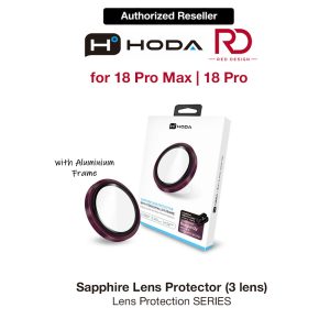 Hoda Sapphire Lens Protector for iPhone 18 Pro | 18 Pro Max with Helper - Red (3 Lens)