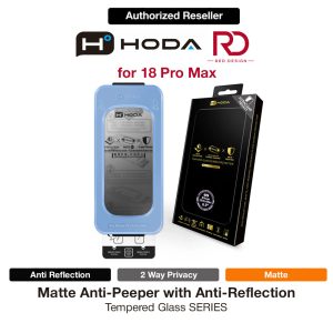 Hoda Matte Anti-Peeper Privacy 2ways with Anti Reflection Full Coverage Tempered Glass Screen Protector for iPhone 18 Pro Max Dust Free Helper Lite Included - Privacy Matte
