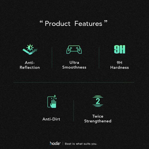 Hoda Anti Reflection Matte Full Coverage Tempered Glass Screen Protector for iPhone 18 Pro Max Dust Free Helper Lite Included - Matte