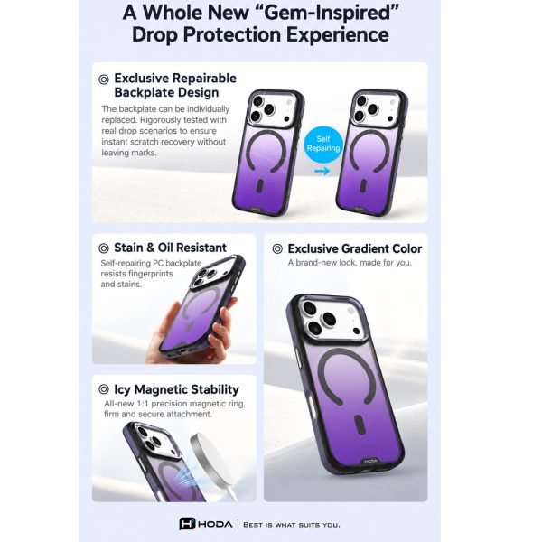 Hoda MultiColor Case with Magnet for iPhone 18 Pro - Lunar Gray