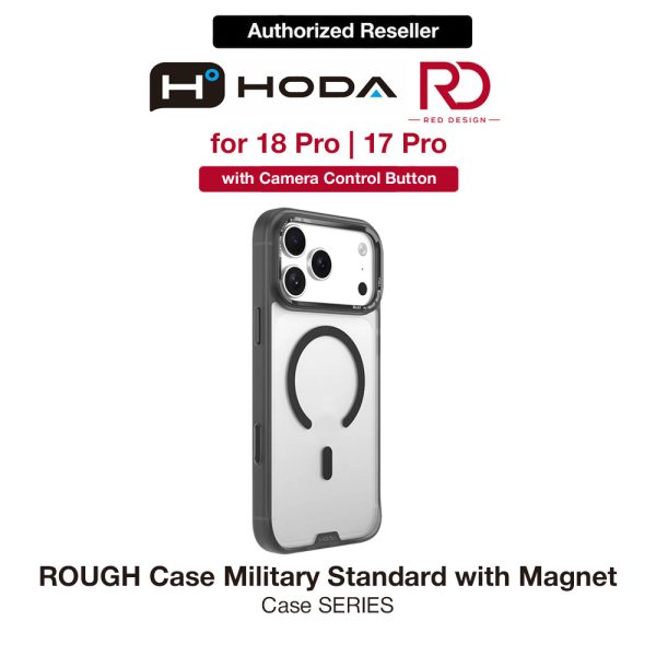 Hoda ROUGH Case Military Standard MagSafe Enhanced with PureSurfaceTM with Camera Button for  iPhone 18 Pro - Matte Black