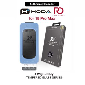 Hoda Full Coverage Tempered Glass Screen Protector for iPhone 18 Pro Max with Dust-Free Helper - Privacy 4 ways