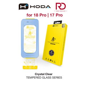 Hoda Full Coverage Tempered Glass Screen Protector for iPhone 18 Pro 17 Pro with Dust-Free Helper - Clear