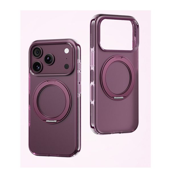ROCK Guard Touch Rotating Series Magnetic Protection Case with Stand for iPhone 18 Pro 17 Pro (Matte Burgundy)