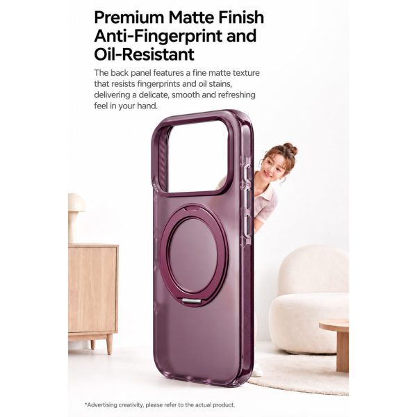 ROCK Guard Touch Rotating Series Magnetic Protection Case with Stand for iPhone 18 Pro Max 17 Pro Max (Matte Burgundy)