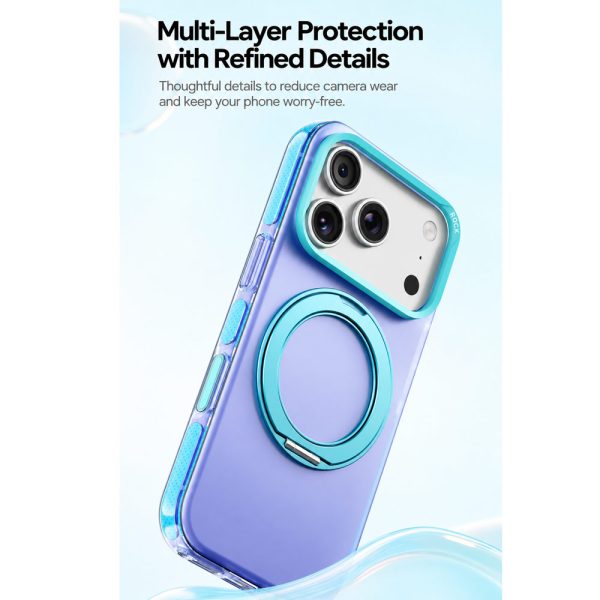 ROCK Guard Touch Rotating Series Magnetic Protection Case with Stand for iPhone 18 Pro 17 Pro (Matte Dark Grey)