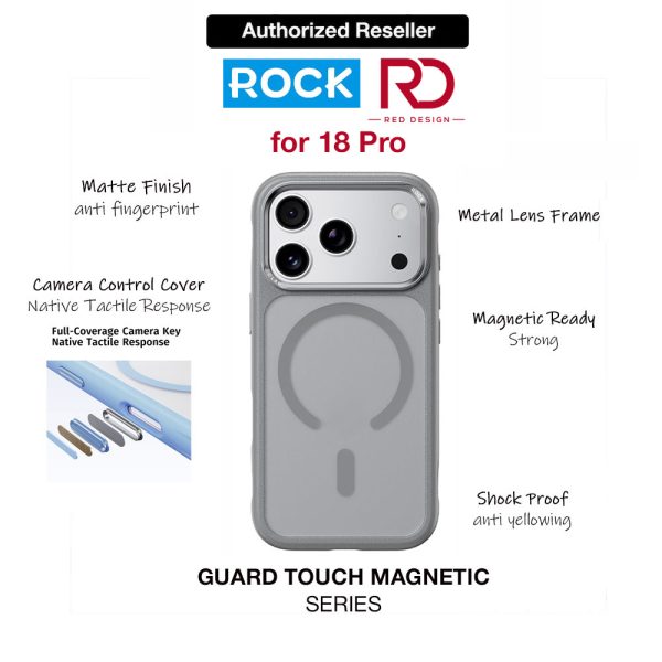 ROCK Guard Touch Series Magnetic Protection Case for iPhone 18 Pro (Grey)