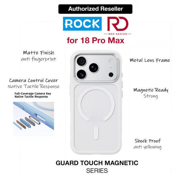 ROCK Guard Touch Series Magnetic Protection Case for iPhone 18 Pro Max (White)