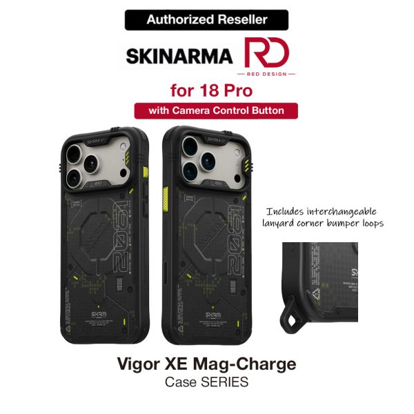 Skinarma VIGOR XE Magnetic Charge Drop Protection Case with Camera Control Button for iPhone 18 Pro 6.3 - Grey
