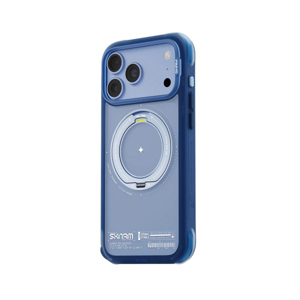 Skinarma Atlas Magnetic Charge 360° Rotatable Kickstand Drop Protection Case for iPhone 18 Pro 6.3 - Blue