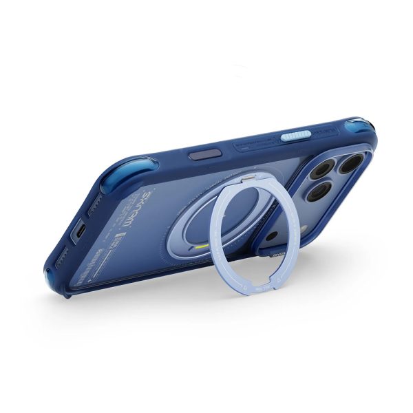 Skinarma Atlas Magnetic Charge 360° Rotatable Kickstand Drop Protection Case for iPhone 18 Pro Max 6.9 - Blue