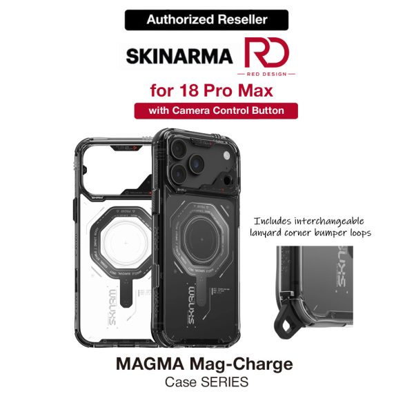 Skinarma MAGMA Magnetic Charge Drop Protection Case with Camera Control Button for iPhone 18 Pro Max 6.9 - Graphite