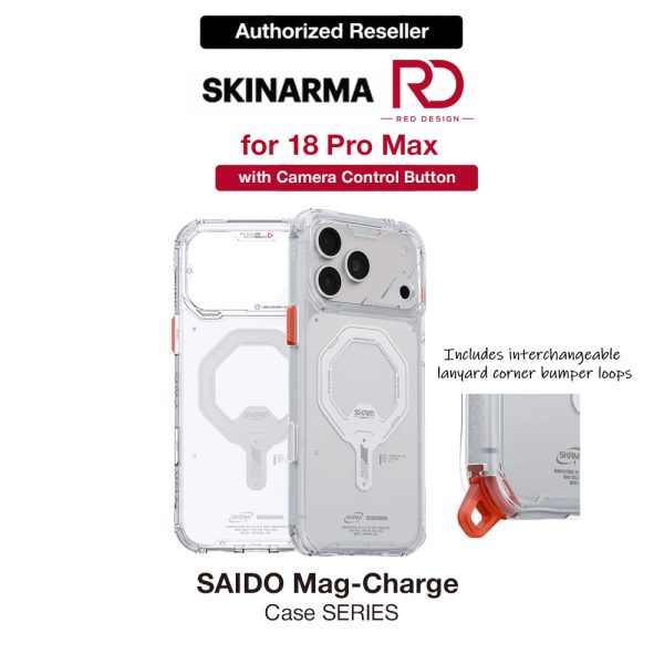 Skinarma Saido Magnetic Charge Drop Protection Case with Camera Control Button for iPhone 18 Pro Max 6.9 - Clear