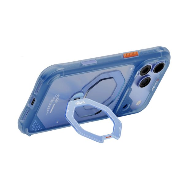 Skinarma Saturn Magnetic Charge 360° Rotatable Kickstand Drop Protection Case with Camera Control Button for iPhone 18 Pro 6.3 - Blue