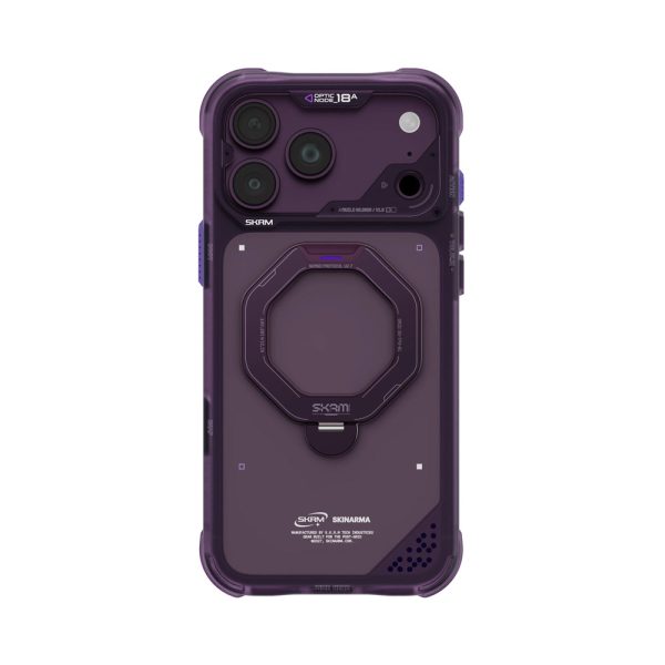Skinarma Saturn Magnetic Charge 360° Rotatable Kickstand Drop Protection Case with Camera Control Button for iPhone 18 Pro 6.3 - Burgundy