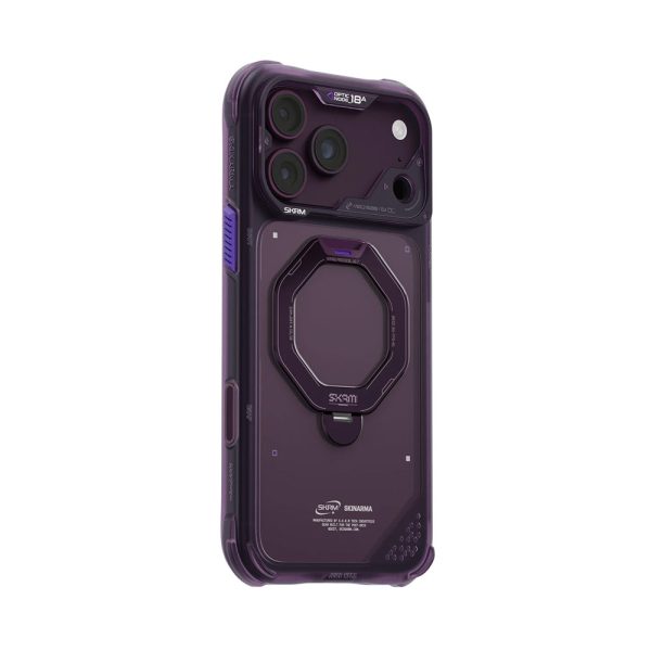 Skinarma Saturn Magnetic Charge 360° Rotatable Kickstand Drop Protection Case with Camera Control Button for iPhone 18 Pro 6.3 - Burgundy