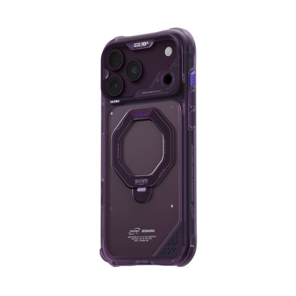 Skinarma Saturn Magnetic Charge 360° Rotatable Kickstand Drop Protection Case with Camera Control Button for iPhone 18 Pro Max 6.9 - Burgundy