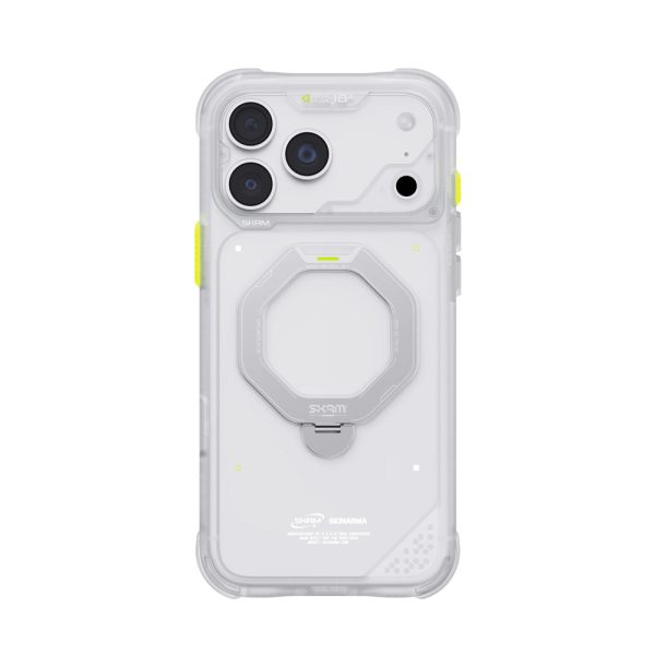 Skinarma Saturn Magnetic Charge 360° Rotatable Kickstand Drop Protection Case with Camera Control Button for iPhone 18 Pro 6.3 - Frost