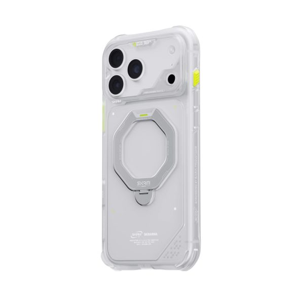 Skinarma Saturn Magnetic Charge 360° Rotatable Kickstand Drop Protection Case with Camera Control Button for iPhone 18 Pro 6.3 - Frost