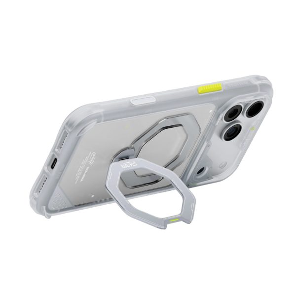Skinarma Saturn Magnetic Charge 360° Rotatable Kickstand Drop Protection Case with Camera Control Button for iPhone 18 Pro Max 6.9 - Frost
