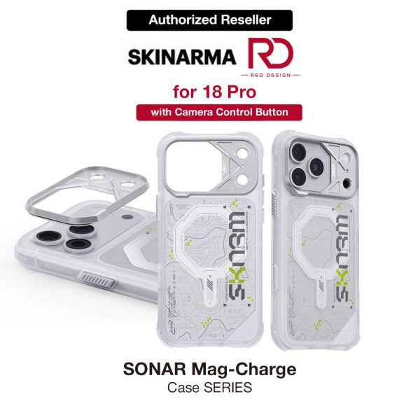 Skinarma Sonar Magnetic Charge Drop Protection Case with Camera Control Button for iPhone 18 Pro 6.3 - White