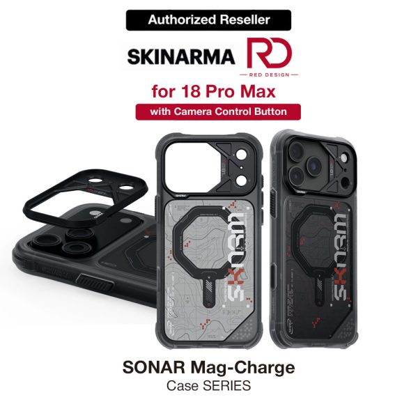 Skinarma Sonar Magnetic Charge Drop Protection Case with Camera Control Button for iPhone 18 Pro Max 6.9 - Black
