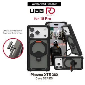 UAG Plasma XTE360 Cap Magsafe Protection Case for iPhone 18 Pro - Black Orange