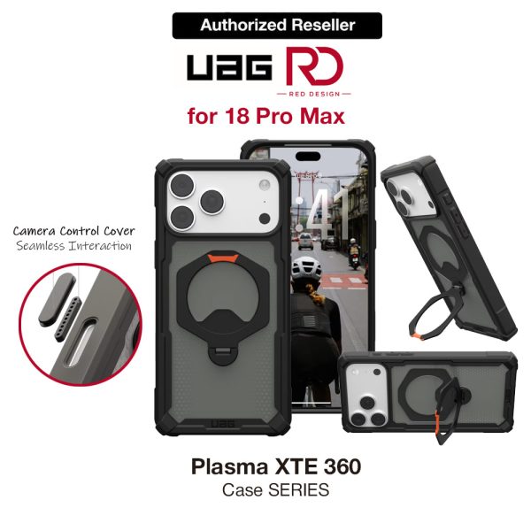 UAG Plasma XTE360 Cap Magsafe Protection Case for iPhone 18 Pro Max - Black/Orange