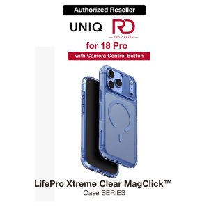 Uniq LifePro Xtreme Clear MagClick Case with Camera Control Button for iPhone 18 Pro 6.3 - Polar Blue