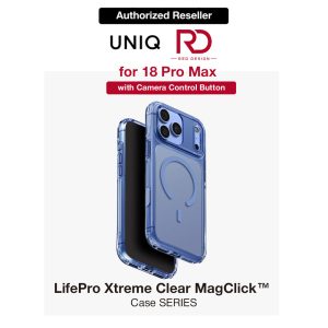 Uniq LifePro Xtreme Clear MagClick Case with Camera Control Button for iPhone 18 Pro Max 6.9 - Polar Blue