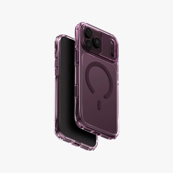 Uniq LifePro Xtreme Clear MagClick Case with Camera Control Button for iPhone 18 Pro Max 6.9 - Deep Burgundy