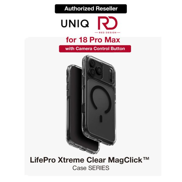 Uniq LifePro Xtreme Clear MagClick Case with Camera Control Button for iPhone 18 Pro Max 6.9 - Tint Smoke