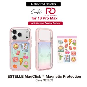 Coehl ESTELLE MagClick Magnetic Charging Case with Camera Control Button for iPhone 18 Pro Max - Pink Prism