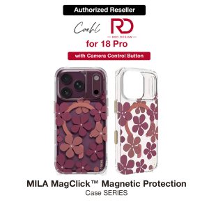 Coehl MILA MagClick Magnetic Charging Case with Camera Control Button for iPhone 18 Pro - Crimson Bloom