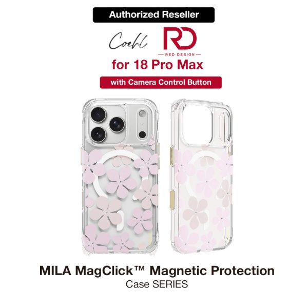 Coehl MILA MagClick Magnetic Charging Case with Camera Control Button for iPhone 18 Pro Max - Brush Bloom