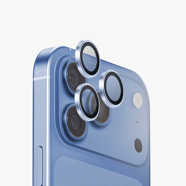 Uniq Optix AluGuard Camera Aluminum Frame Anti Reflection HD Clarity Camera Lens Protector for iPhone 18 Pro iPhone 18 Pro Max - Arctic Blue