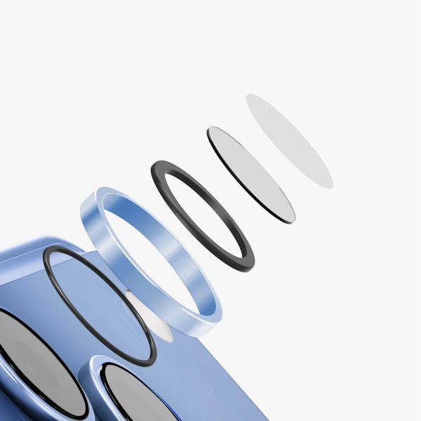 Uniq Optix AluGuard Camera Aluminum Frame Anti Reflection HD Clarity Camera Lens Protector for iPhone 18 Pro iPhone 18 Pro Max - Arctic Blue