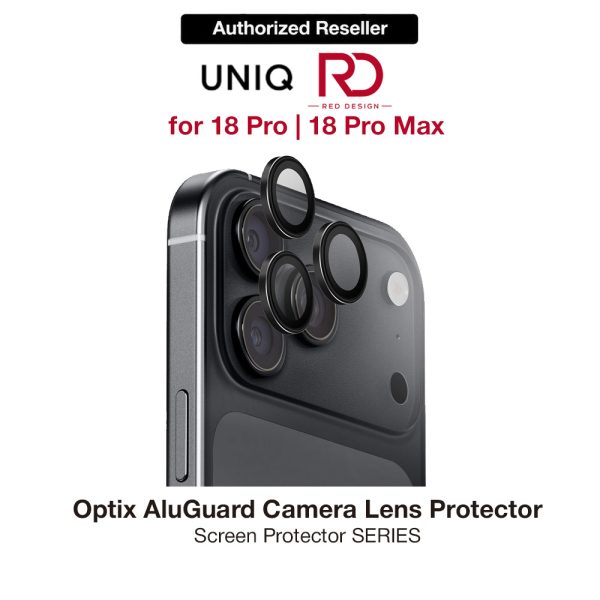 Uniq Optix AluGuard Camera Aluminum Frame Anti Reflection HD Clarity Camera Lens Protector for iPhone 18 Pro iPhone 18 Pro Max - Graphite Black