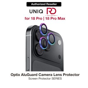 Uniq Optix AluGuard Camera Aluminum Frame Anti Reflection HD Clarity Camera Lens Protector for iPhone 18 Pro iPhone 18 Pro Max - Iridescent