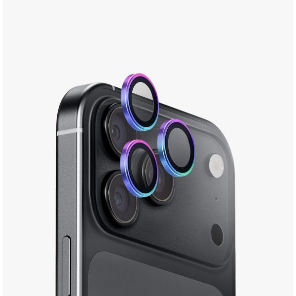 Uniq Optix AluGuard Camera Aluminum Frame Anti Reflection HD Clarity Camera Lens Protector for iPhone 18 Pro iPhone 18 Pro Max - Iridescent