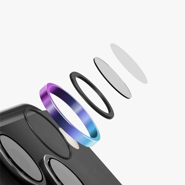 Uniq Optix AluGuard Camera Aluminum Frame Anti Reflection HD Clarity Camera Lens Protector for iPhone 18 Pro iPhone 18 Pro Max - Iridescent