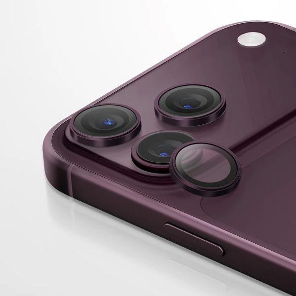 Uniq Optix AluGuard Camera Aluminum Frame Anti Reflection HD Clarity Camera Lens Protector for iPhone 18 Pro iPhone 18 Pro Max - Royal Burgundy