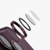 Uniq Optix AluGuard Camera Aluminum Frame Anti Reflection HD Clarity Camera Lens Protector for iPhone 18 Pro iPhone 18 Pro Max - Royal Burgundy