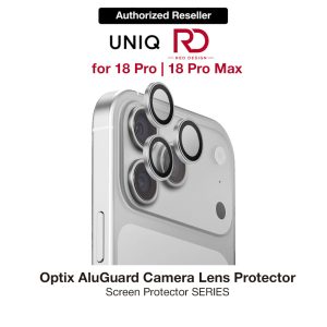 Uniq Optix AluGuard Camera Aluminum Frame Anti Reflection HD Clarity Camera Lens Protector for iPhone 18 Pro iPhone 18 Pro Max - Sterling Silver