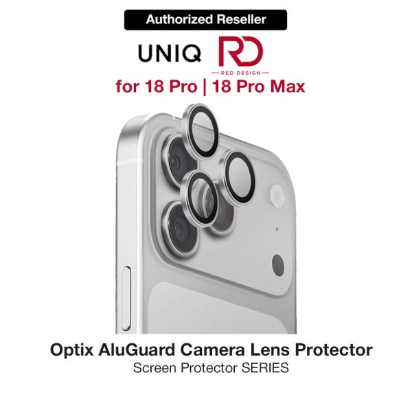 Uniq Optix AluGuard Camera Aluminum Frame Anti Reflection HD Clarity Camera Lens Protector for iPhone 18 Pro iPhone 18 Pro Max - Sterling Silver