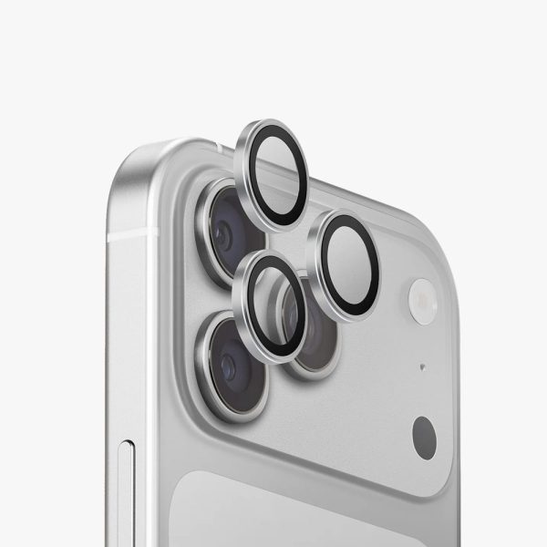 Uniq Optix AluGuard Camera Aluminum Frame Anti Reflection HD Clarity Camera Lens Protector for iPhone 18 Pro iPhone 18 Pro Max - Sterling Silver