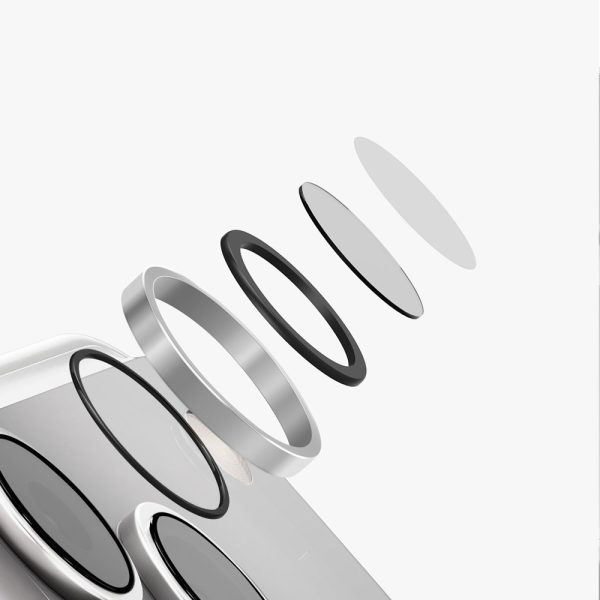 Uniq Optix AluGuard Camera Aluminum Frame Anti Reflection HD Clarity Camera Lens Protector for iPhone 18 Pro iPhone 18 Pro Max - Sterling Silver